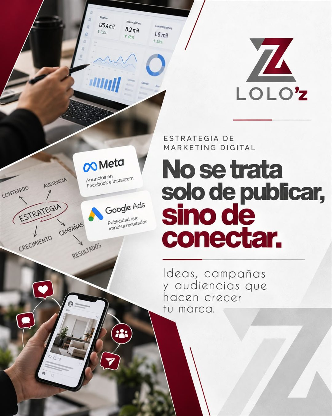 Estrategia de marketing digital con métricas y anuncios: No se trata solo de publicar, sino de conectar.